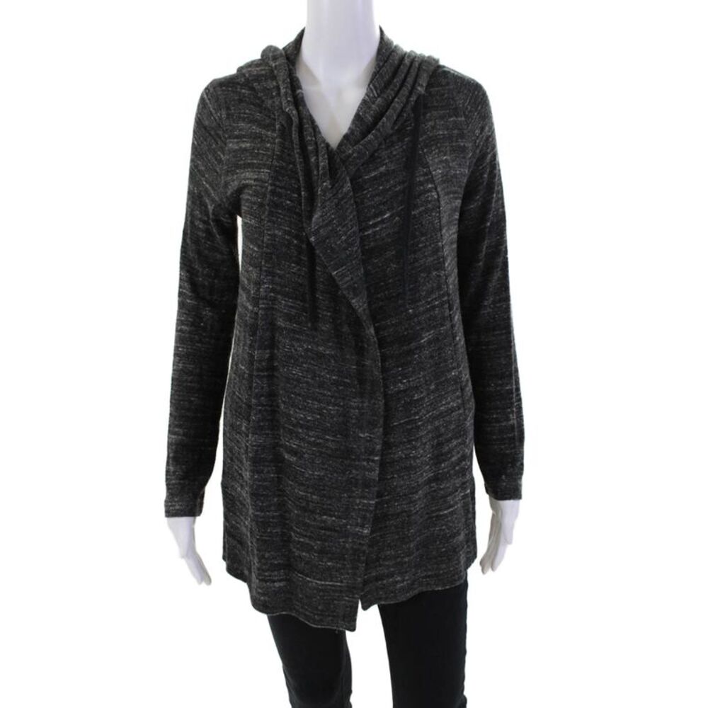 Splendid Women's Hood Long Sleeves Open Front Cardigan Sweater Gray Size M